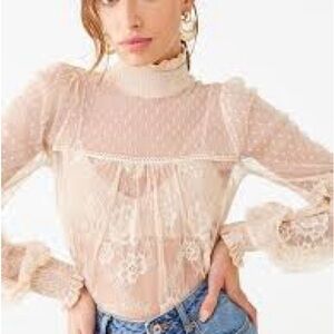 Forever 21 Cream Lace Blouse